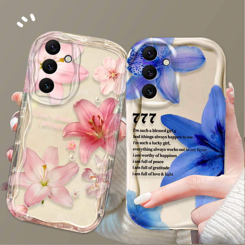 Phone Cases For Samsung A14 - Beautiful Pink Lily Pattern Phone Case