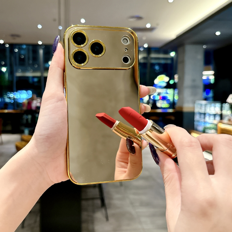 Phone Cases Classy - Luxury Solid Color Shockproof Makeup Mirror
