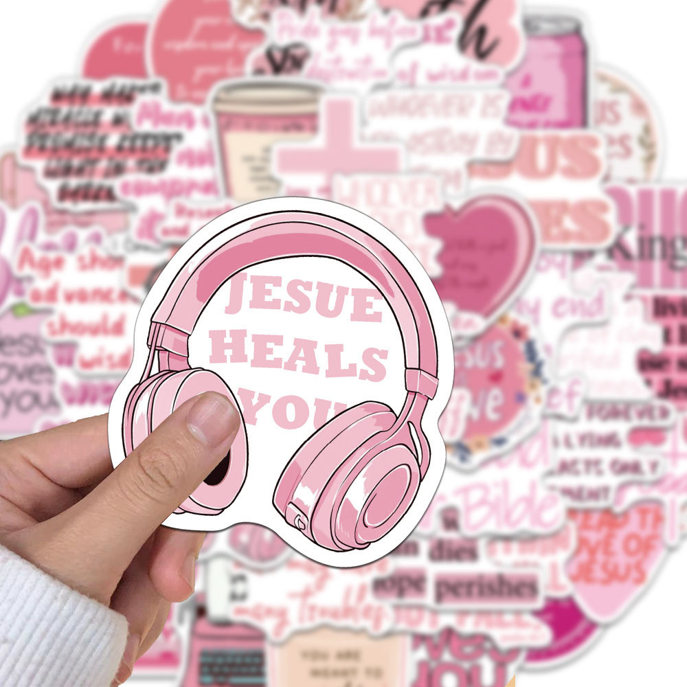 Phone Cases Jesus - 50 Pieces/Set No-Repeat Pink Bible Jesus