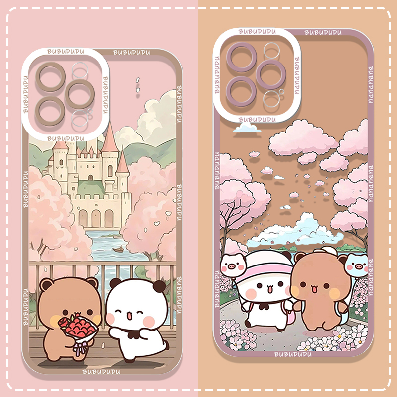 Phone Cases For Samsung A14 - Cute BUBU DUDU Couple Clear Phone