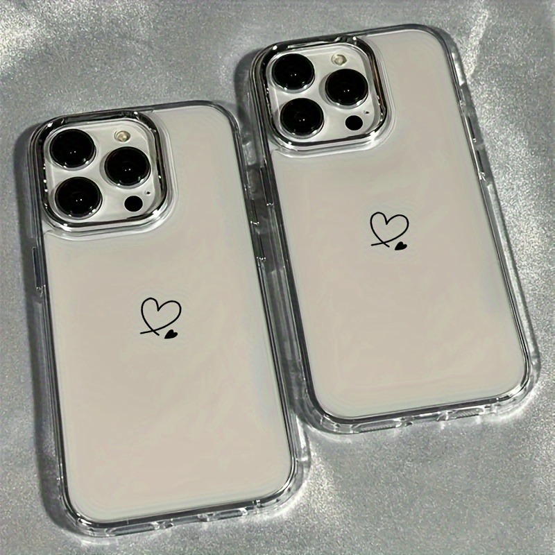 Phone Cases You Can Design - A Minimalist Heart-Shaped Transparent Electroplated Phone