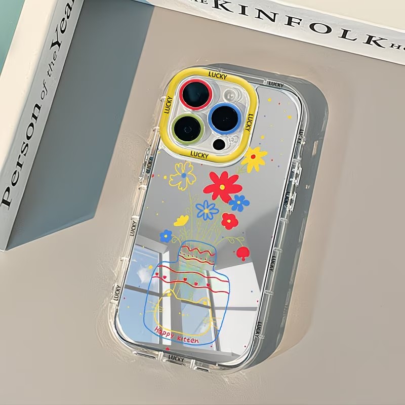Phone Cases Iphone 17 Pro - Summer Daisy Cat Vase Design Mirror
