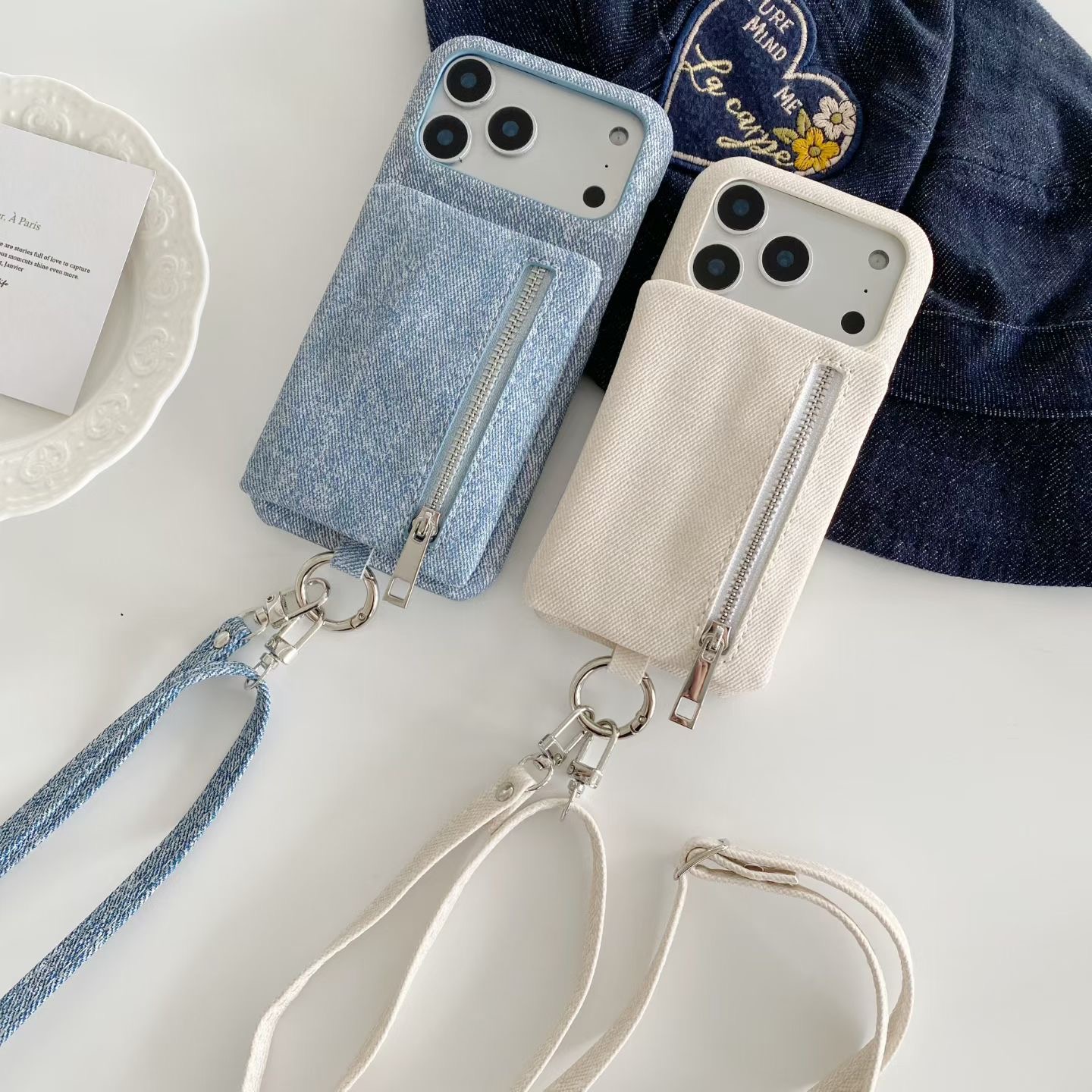 Phone Cases With Wallet - Jeans zipper money wallet card case