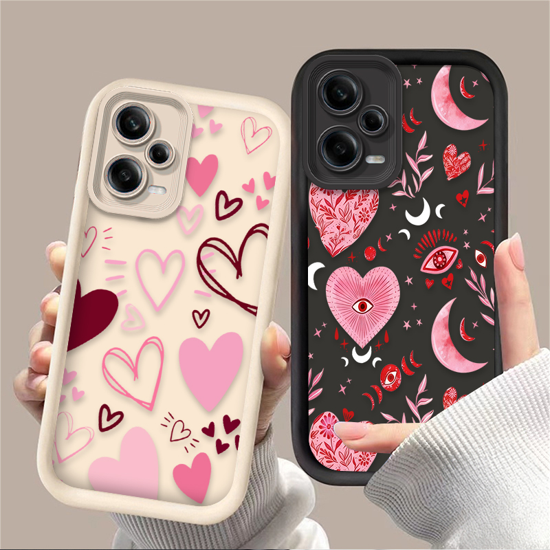 Phone Cases Silicone - Pink Heart-shaped Phone Case for Xiaomi