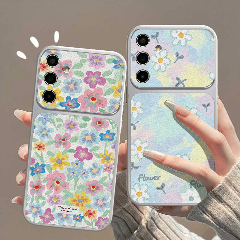Phone Cases Silicone - Colorful Floral Leather Phone Case For