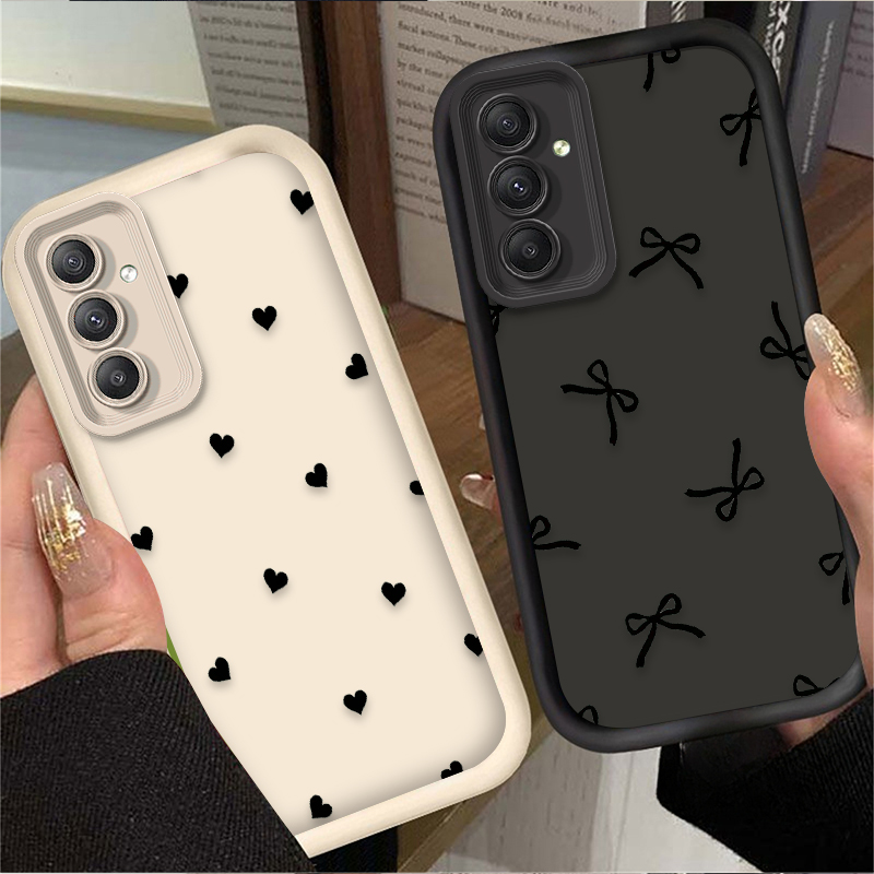 Black Love Heart Bowknot Case  - Phone Cases For Samsung A14 review and price