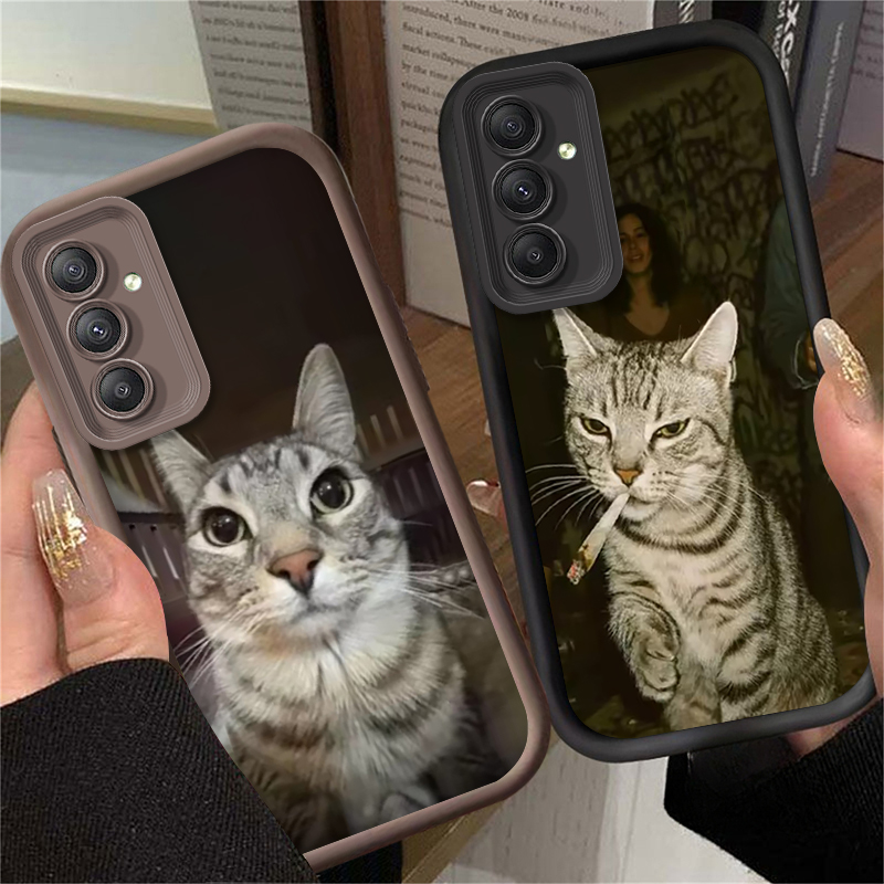 Trendy Cat Smoking Phone Case  - Phone Cases For Samsung A14 review and price
