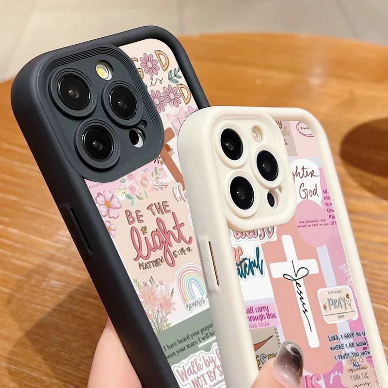 Slogan With Pink Cross Graphic - Phone Cases Jesus review and price