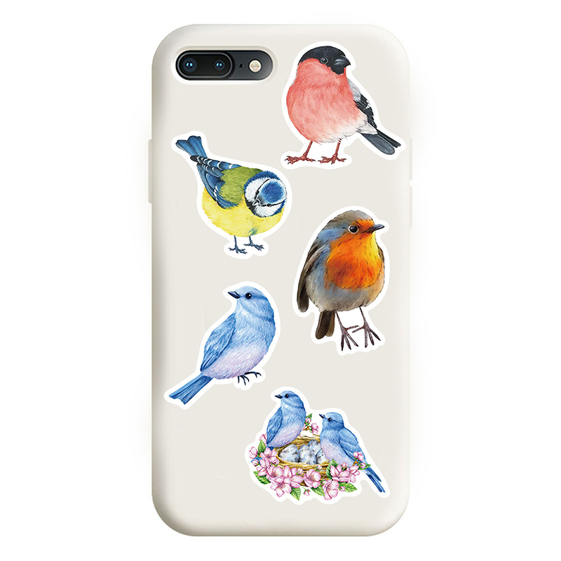 50PCS Watercolor Bird Graffiti - Phone Cases Kids review and price
