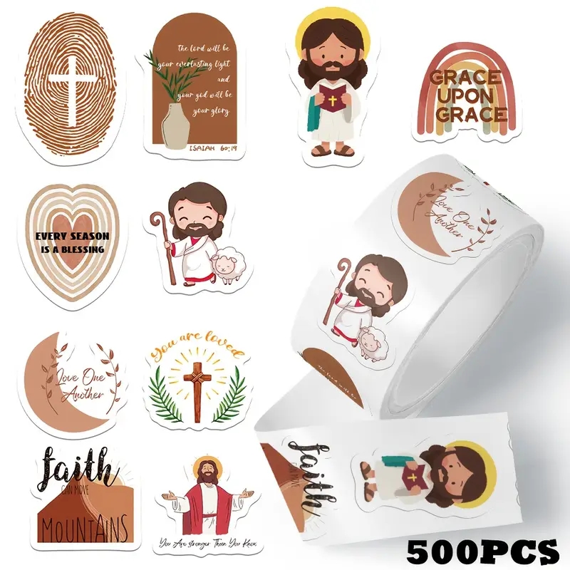 500pcs/roll Jesus Stickers Exq - Phone Cases Jesus review and price