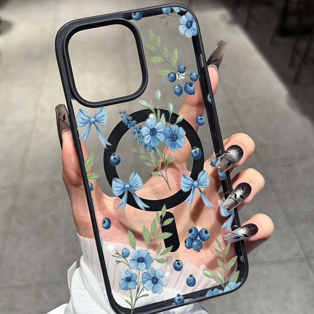 Blueberry Floral Clear Case  F - Phone Cases Silicone review and price
