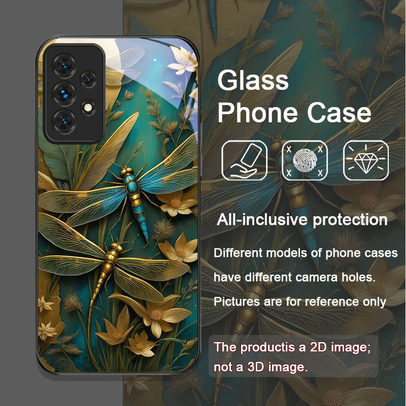 Flower Golden Dragonfly Temper - Phone Cases For Samsung A14 review and price