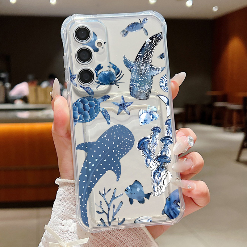 Ocean Whale Pattern Phone Case - Phone Cases With Wallet review and price