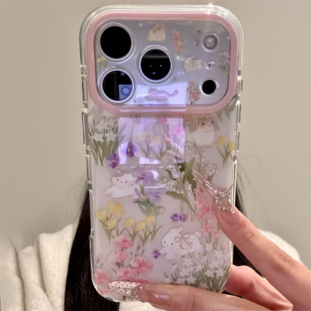 Cute Cat Colorful Flower Prote - Phone Cases With Wallet review and price
